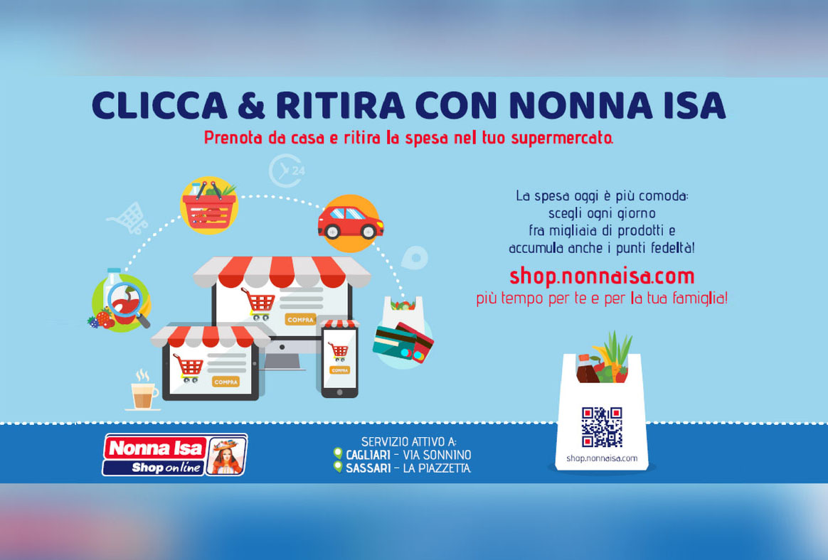 Istruzioni clicca & ritira con nonna Isa: prenota da casa e ritira la spesa nel tuo supermercato GDO