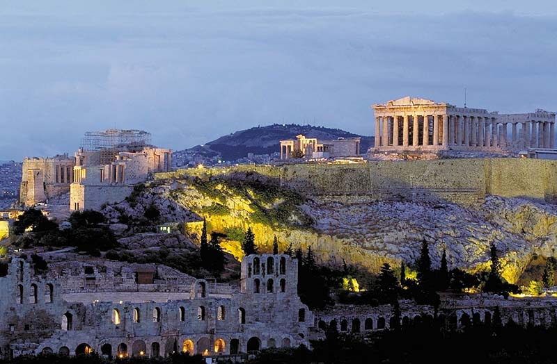 Panorama del Partenone in Grecia