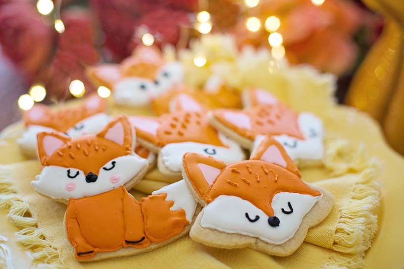 Biscotti con glassa a forma di volpe