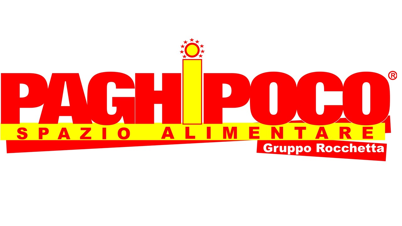 Logo Paghi poco spazio alimentare Gruppo Rocchetta GDO (Grande Distribuzione Organizzata) Logo Paghi poco spazio alimentare Gruppo Rocchetta GDO (Grande Distribuzione Organizzata)
