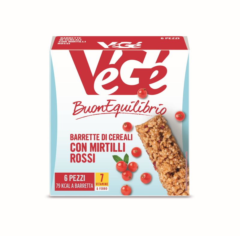 Barrette di cereali con mirtilli rossi Vegé GDO (Grande Distribuzione Organizzata)