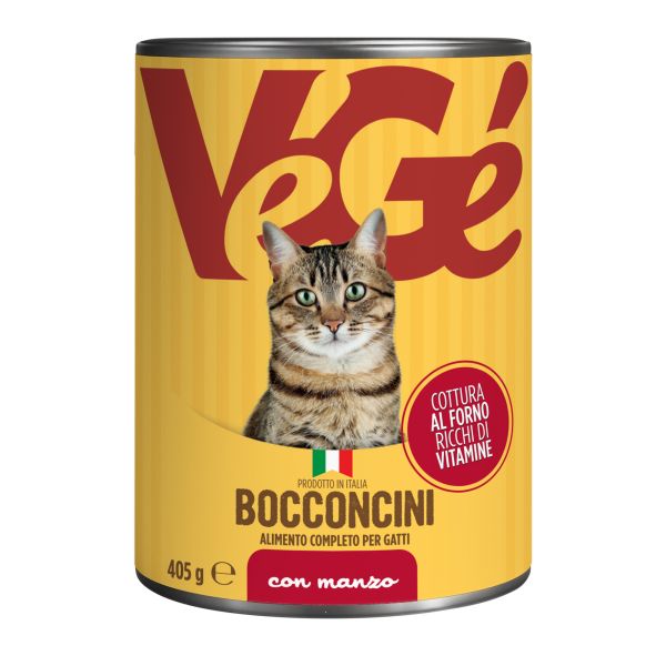 Bocconcini con manzo per gatti Vegé GDO (Grande Distribuzione Organizzata)