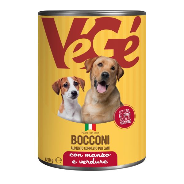 Bocconi con manzo e verdure per cani 1250 g Vegé GDO (Grande Distribuzione Organizzata)