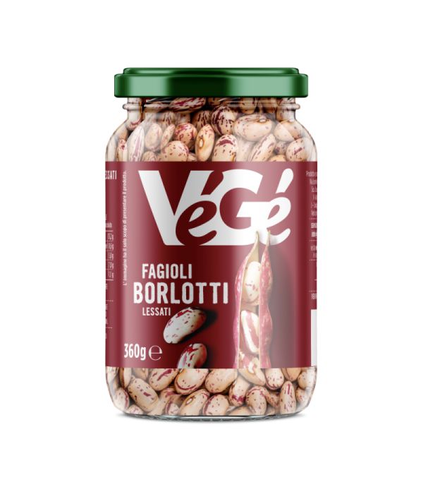 Fagioli borlotti in vasetto di vetro Vegé GDO (Grande Distribuzione Organizzata)