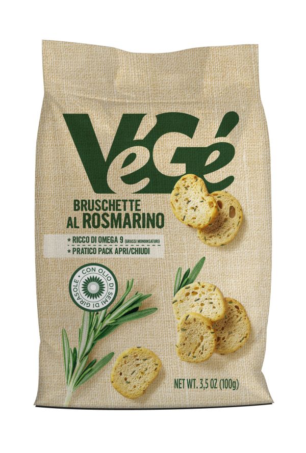 Bruschette al rosmarino Vegé GDO (Grande Distribuzione Organizzata)