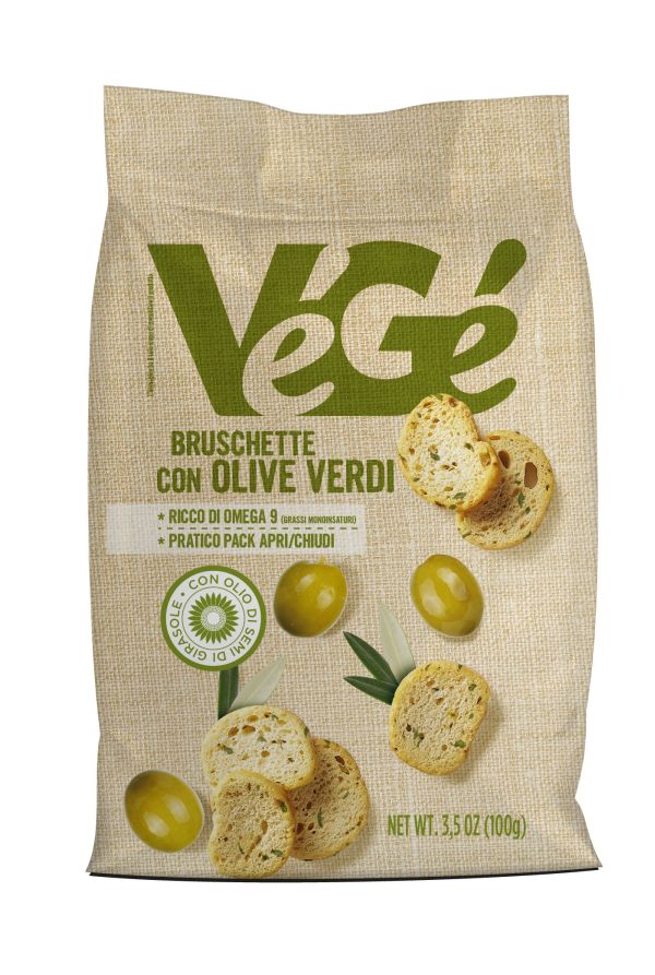 Bruschette con olive verdi Vegé GDO (Grande Distribuzione Organizzata)