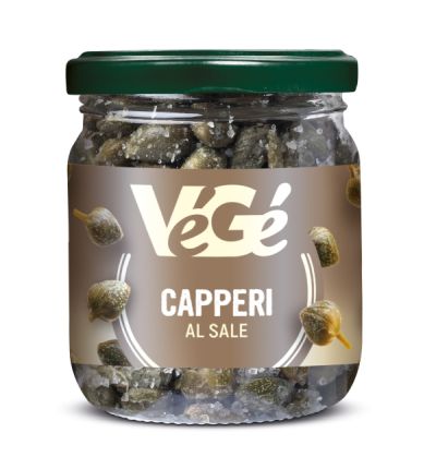 Capperi al sale in vasetto di vetro Vegé GDO (Grande Distribuzione Organizzata)