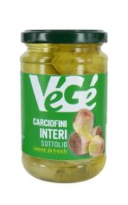 Carciofini interi sottolio in vasetto di vetro Vegé GDO (Grande Distribuzione Organizzata)