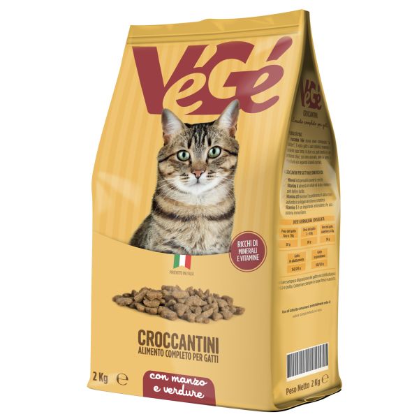 Crocchette con manzo e verdure per gatti 2 kg Vegé GDO (Grande Distribuzione Organizzata)