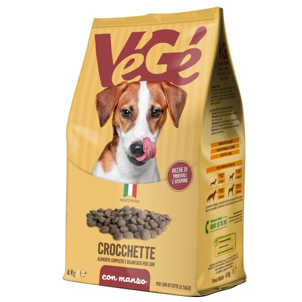 Crocchette con manzo per cani Vegé GDO (Grande Distribuzione Organizzata)