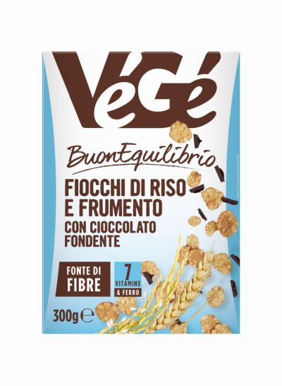 Fiocchi di riso e frumento con cioccolato fondente Vegé GDO (Grande Distribuzione Organizzata)