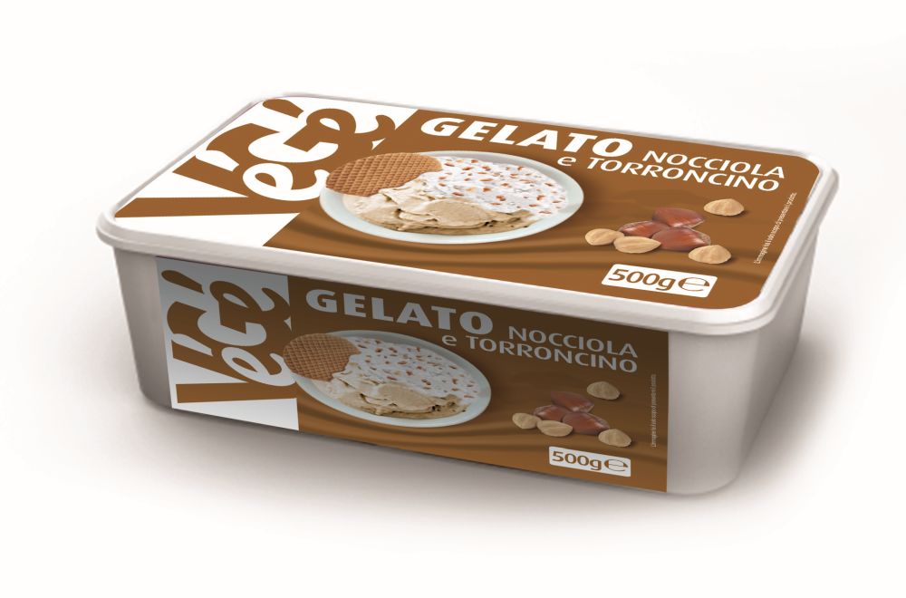 Gelato nocciola e torroncino Vegé GDO (Grande Distribuzione Organizzata)