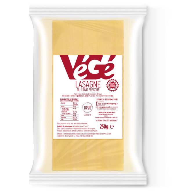Lasagne pasta fresca Vegé GDO (Grande Distribuzione Organizzata)