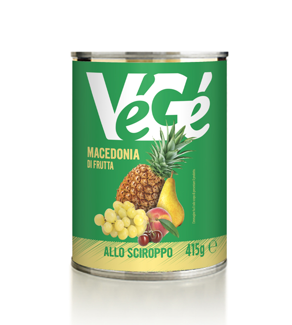 Lattina macedonia di frutta allo sciroppo Vegé GDO (Grande Distribuzione Organizzata)
