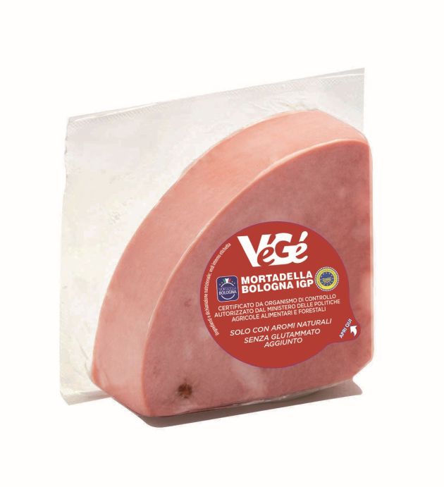 Trancio mortadella Bologna IGP Vegé GDO (Grande Distribuzione Organizzata)