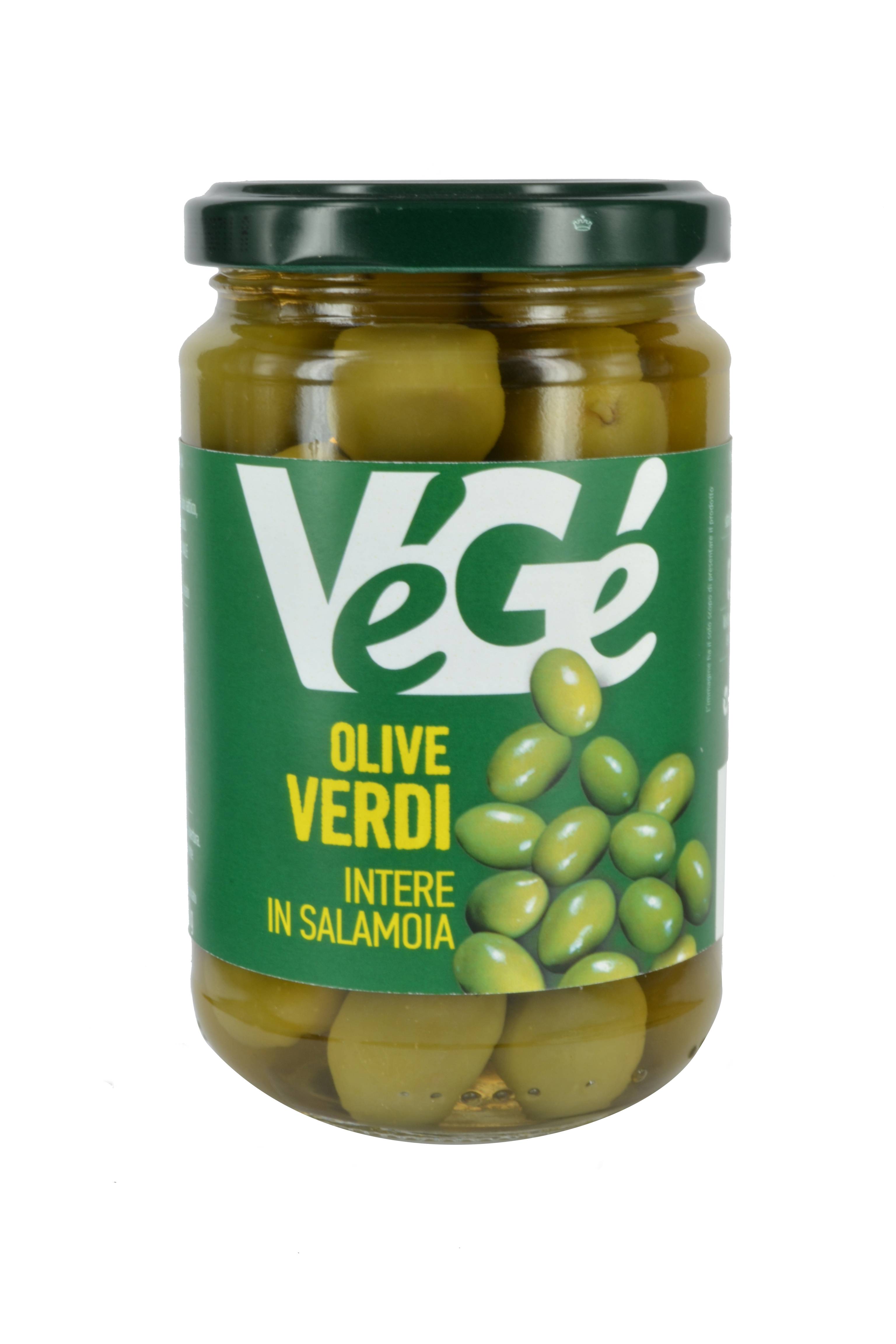 Olive verdi intere in salamoia Vegé GDO (Grande Distribuzione Organizzata)