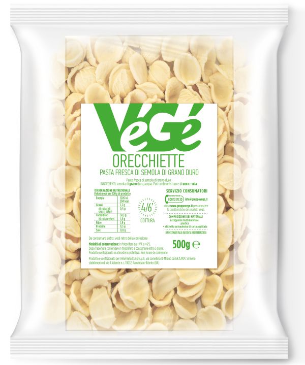 Orecchiette pasta fresca Vegé GDO (Grande Distribuzione Organizzata)