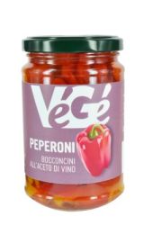 Peperoni all'aceto di vino in vasetto di vetro Vegé GDO (Grande Distribuzione Organizzata)