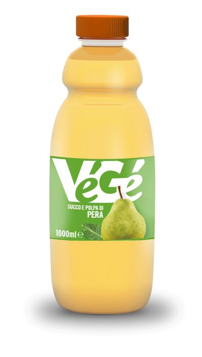 Bottiglia succo e polpa di pera Vegé GDO (Grande Distribuzione Organizzata)