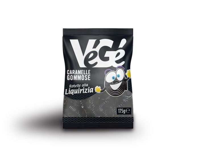 Caramelle gommose rotelle alla liquirizia Vegé GDO (Grande Distribuzione Organizzata)