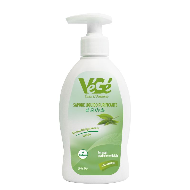 Sapone liquido purificante al tè verde Vegé GDO (Grande Distribuzione Organizzata)