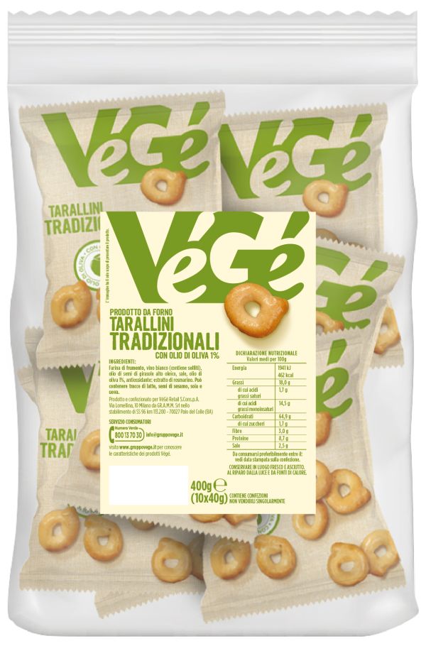 Tarallini tradizionali Vegé GDO (Grande Distribuzione Organizzata) Tarallini tradizionali Vegé GDO (Grande Distribuzione Organizzata)