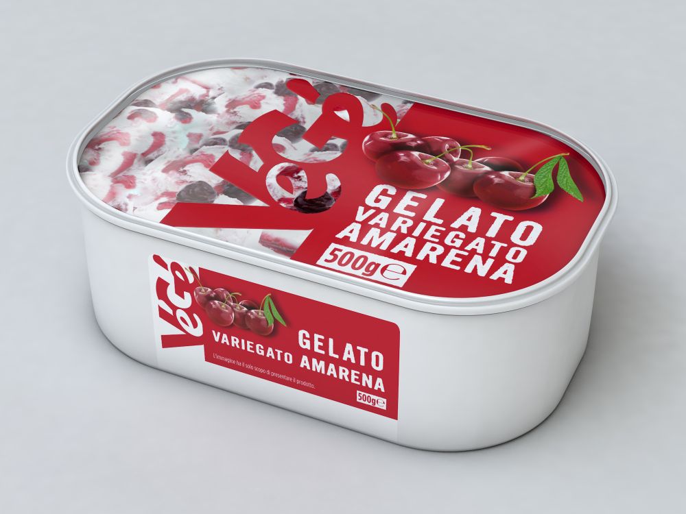 Gelato variegato amarena Vegé GDO (Grande Distribuzione Organizzata)