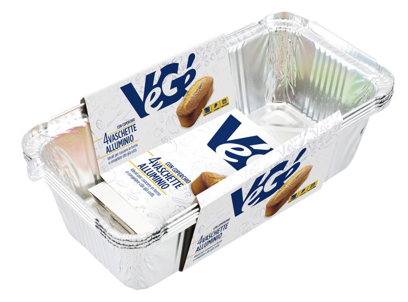 Vaschette in allumino 4 pezzi Vegé GDO (Grande Distribuzione Organizzata)