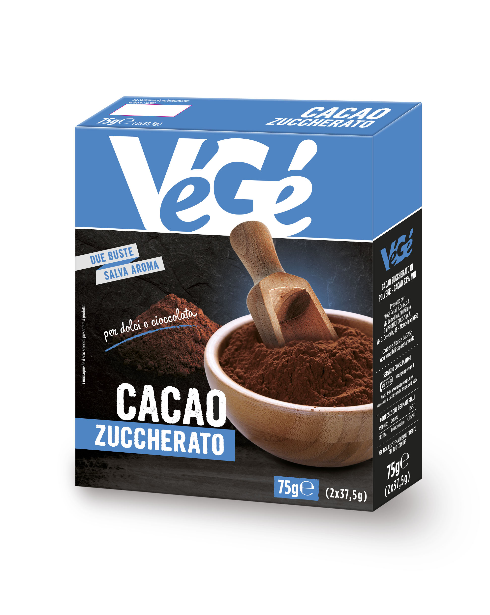 Cacao zuccherato Vegé GDO (Grande Distribuzione Organizzata)