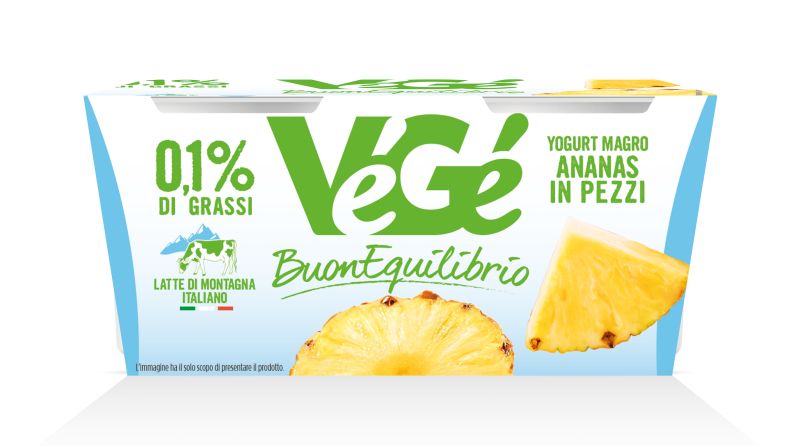 Yogurt magro ananas in pezzi Vegé GDO (Grande Distribuzione Organizzata)