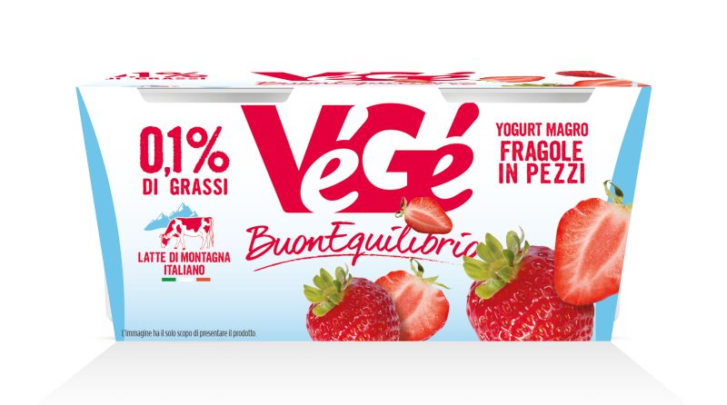 Yogurt magro con fragole in pezzi Vegé GDO (Grande Distribuzione Organizzata)
