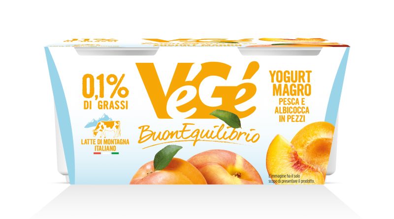 Yogurt magro pesca e albicocca in pezzi Vegé GDO (Grande Distribuzione Organizzata)